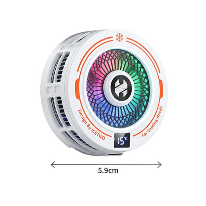 Refrigerador magnético semiconductor para teléfonos móviles con IA, pantalla de temperatura y luz RGB., White, Black, With Clip White, With Clip Black