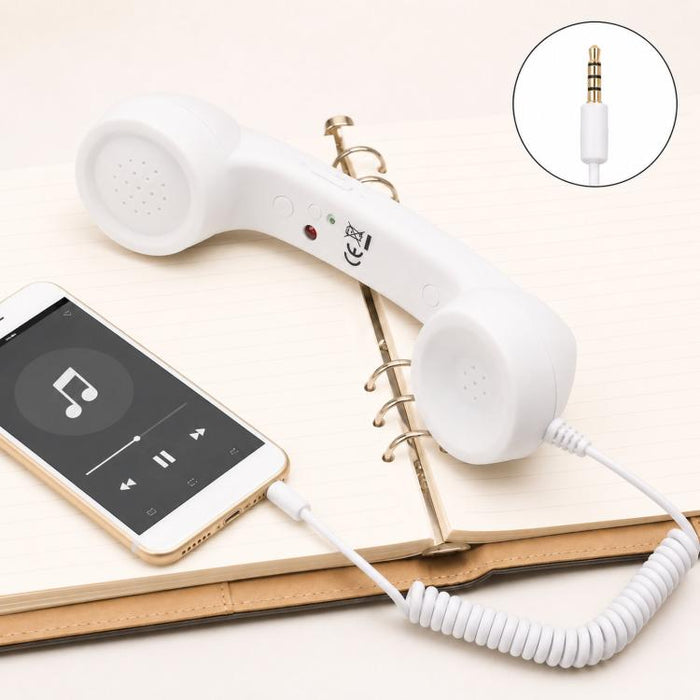 Auricular de teléfono retro de 3,5 mm con control de volumen y micrófono.