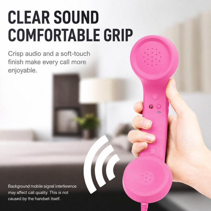 Auricular de teléfono retro de 3,5 mm con control de volumen y micrófono.