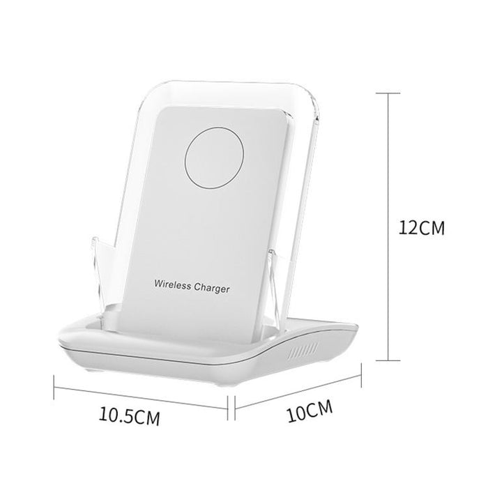 Soporte de escritorio para teléfono con base de carga magnética y amplificador de sonido pasivo, A9299 (White)