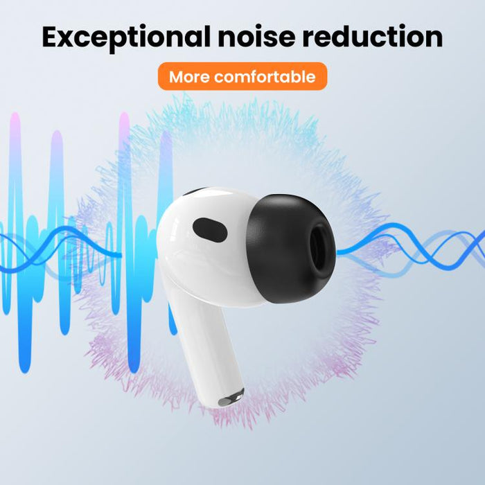 Para AirPods Pro 3 AhaStyle WE38 Juego de 3 pares de almohadillas de espuma viscoelástica de repuesto para auriculares con lápiz limpiador 3 en 1