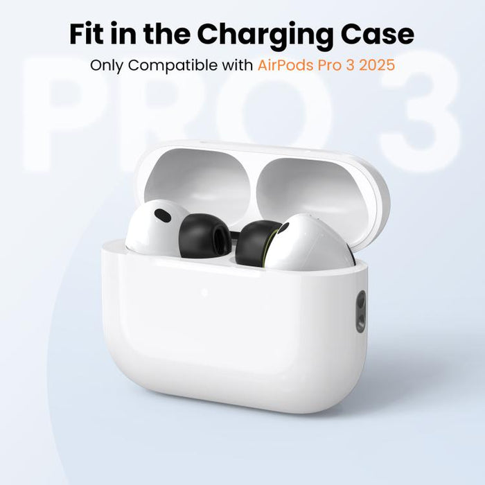Para AirPods Pro 3 AhaStyle WE38 Juego de 3 pares de almohadillas de espuma viscoelástica de repuesto para auriculares con lápiz limpiador 3 en 1