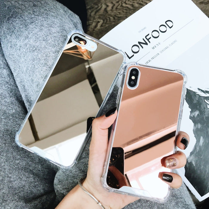Estuche de TPU acrílico con espejo chapado de lujo para iPhone 8 Plus y 7 Plus