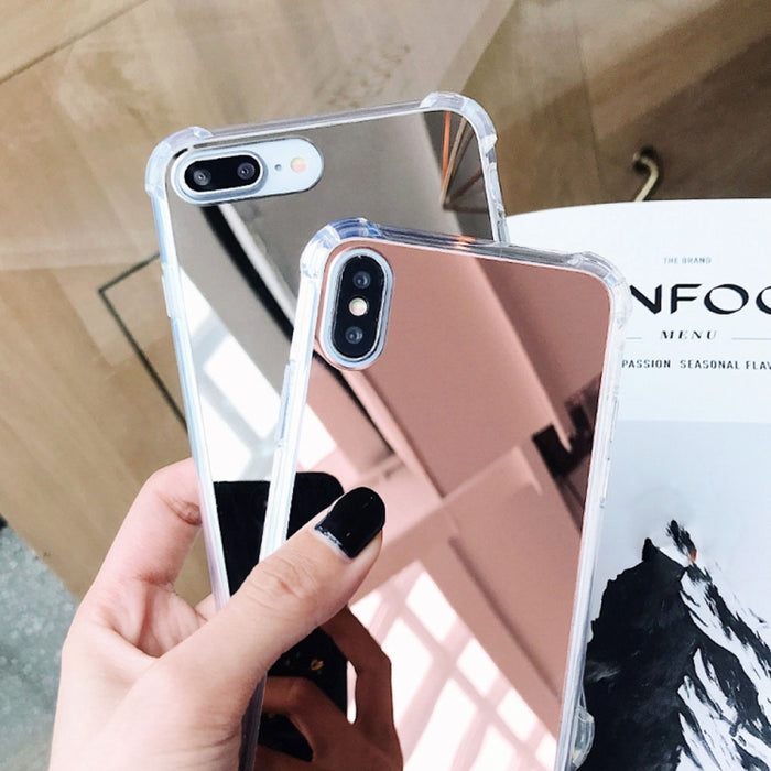 Estuche de TPU acrílico con espejo chapado de lujo para iPhone 8 Plus y 7 Plus