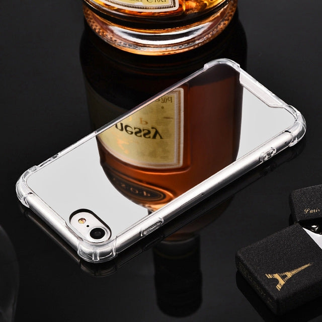 Estuche de TPU acrílico con espejo chapado de lujo para iPhone 8 Plus y 7 Plus