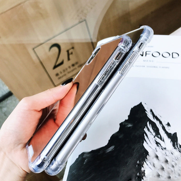 Para iPhone XR Estuche de TPU de acrílico con espejo de lujo