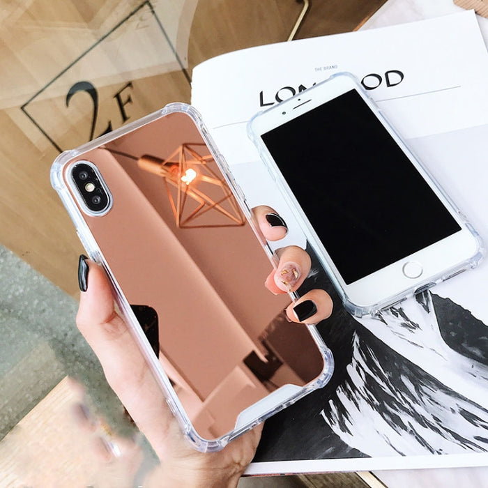 Para iPhone XR Estuche de TPU de acrílico con espejo de lujo