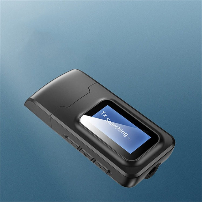 Adaptador 2 en 1 Bluetooth 5.0 Receptor de transmisor de audio inalámbrico sin unidad USB con pantalla LCD