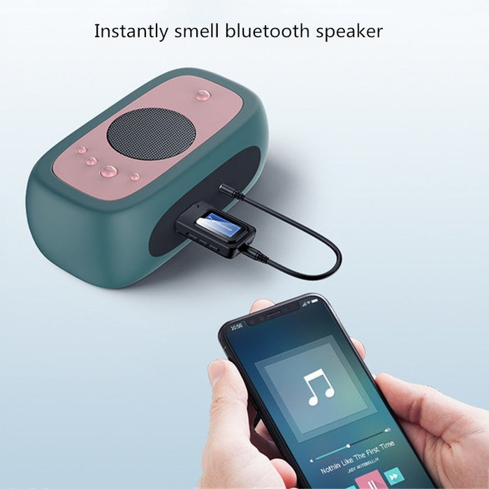 Adaptador 2 en 1 Bluetooth 5.0 Receptor de transmisor de audio inalámbrico sin unidad USB con pantalla LCD