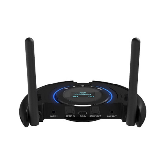 TX800 Fibra óptica Bluetooth 5.0 Transmisor Receptor Adaptador de audio con antenas duales y pantalla OLED