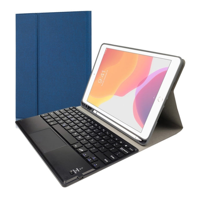 RK109C Teclado Bluetooth de plástico magnético desmontable con panel táctil + funda de tableta TPU con patrón de seda para iPad Air 2020, con ranura para bolígrafo y soporte