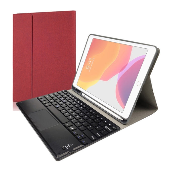 RK109C Teclado Bluetooth de plástico magnético desmontable con panel táctil + funda de tableta TPU con patrón de seda para iPad Air 2020, con ranura para bolígrafo y soporte