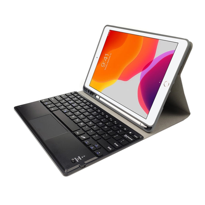 RK508C Teclado Bluetooth de plástico magnético desmontable con panel táctil + Estuche de tableta de TPU con patrón de seda para iPad de 9.7 pulgadas, con ranura para bolígrafo y soporte