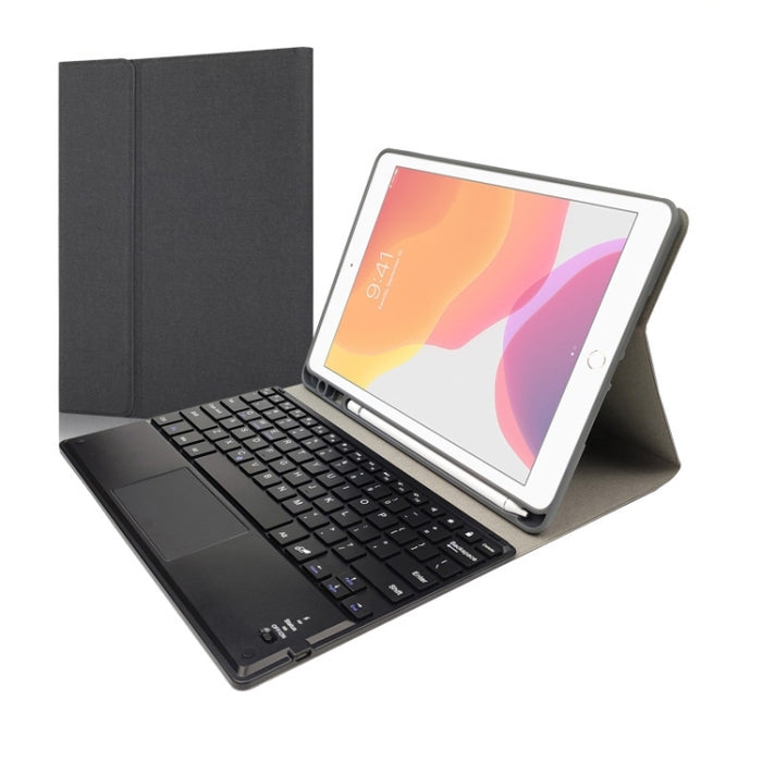 RK508C Teclado Bluetooth de plástico magnético desmontable con panel táctil + Estuche de tableta de TPU con patrón de seda para iPad de 9.7 pulgadas, con ranura para bolígrafo y soporte