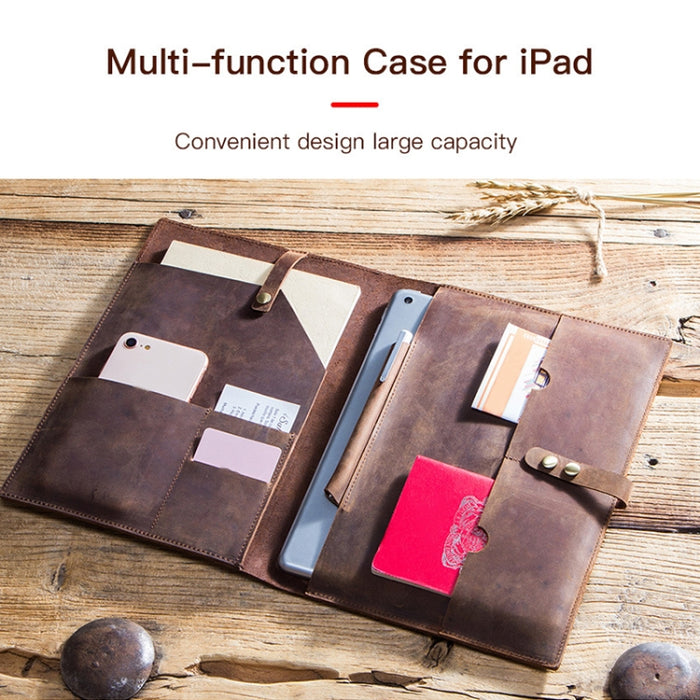 CF2002 Para iPad Pro 10.5 pulgadas Retro Crazy Horse Textura Hebilla Multifuncional Tablet PC Funda protectora de cuero con teléfono móvil / Bolsillos para portátiles Ranuras para tarjetas