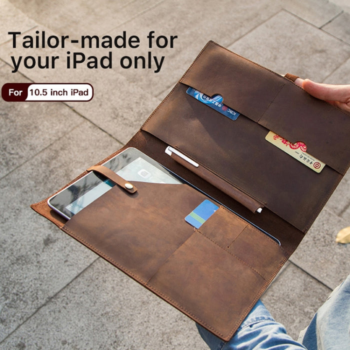 CF2002 Para iPad Pro 10.5 pulgadas Retro Crazy Horse Textura Hebilla Multifuncional Tablet PC Funda protectora de cuero con teléfono móvil / Bolsillos para portátiles Ranuras para tarjetas