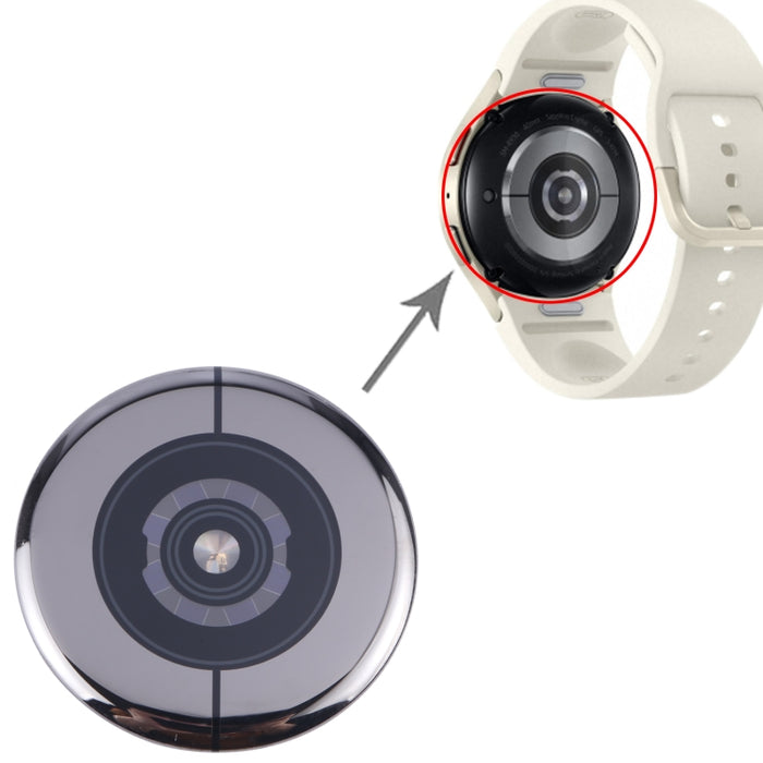 Para Samsung Galaxy Watch6 40mm SM-R930/R940/R950/R960 Cubierta trasera de vidrio original con frecuencia cardíaca