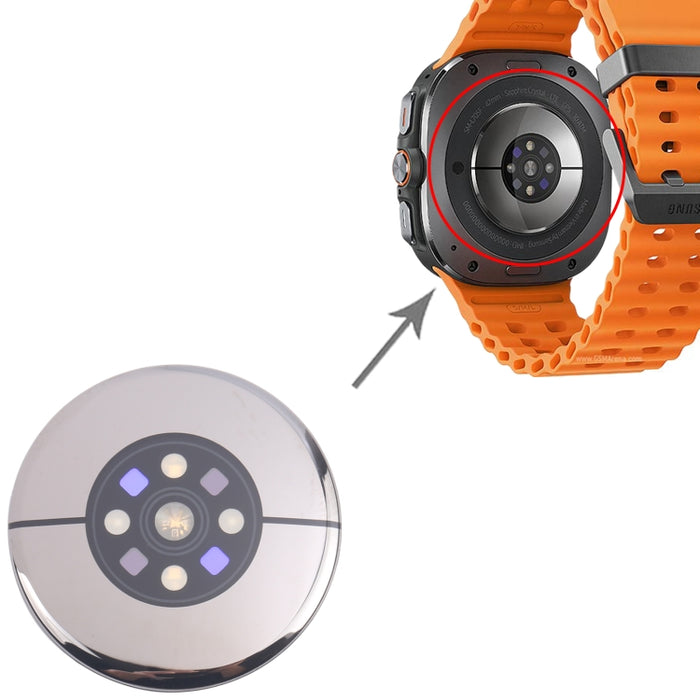 Para Samsung Galaxy Watch Ultra SM-L705 Cubierta trasera de vidrio original con frecuencia cardíaca