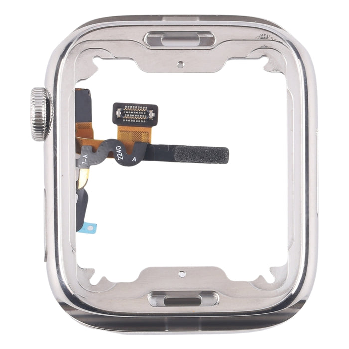 Para Apple Watch Series 7/8/9 41 mm LTE Marco central de acero inoxidable Placa de bisel con eje giratorio de corona Cable flexible, For Apple Watch Series 7 / 8 / 9 41mm LTE(Stainless Steel)