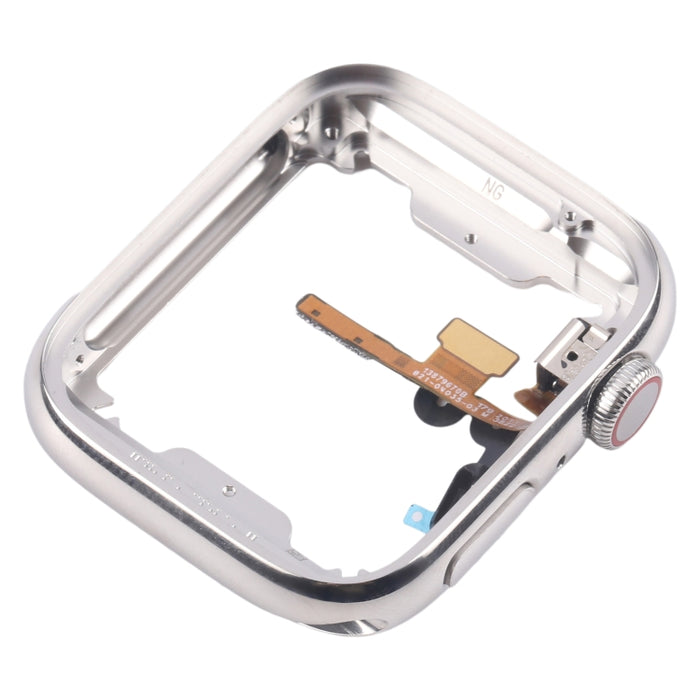 Para Apple Watch Series 7/8/9 45 mm LTE Marco central de acero inoxidable Placa de bisel con eje giratorio de corona Cable flexible, For Apple Watch Series 7 / 8 / 9 45mm LTE(Stainless Steel)