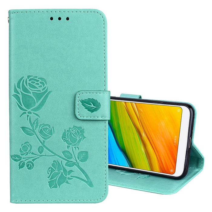 Para Xiaomi Redmi 5 Plus Funda de cuero PU ambiental con tapa horizontal en relieve rosa con soporte, ranuras para tarjetas y billetera, For Xiaomi Redmi 5 Plus, For Redmi 5 Plus