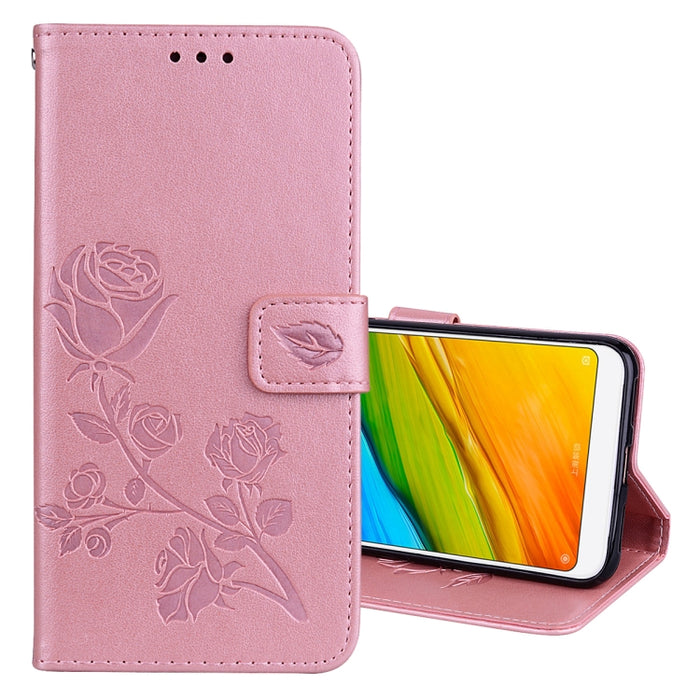 Para Xiaomi Redmi 5 Plus Funda de cuero PU ambiental con tapa horizontal en relieve rosa con soporte, ranuras para tarjetas y billetera, For Xiaomi Redmi 5 Plus, For Redmi 5 Plus