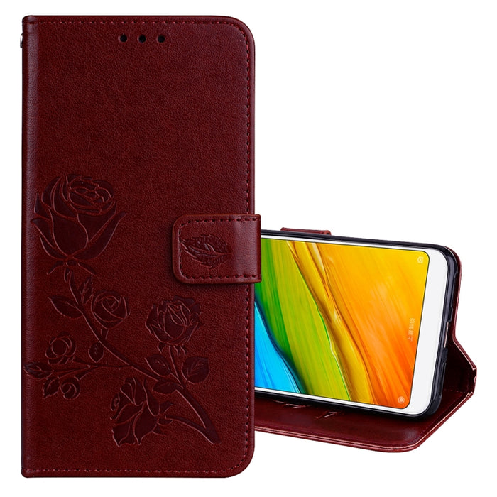 Para Xiaomi Redmi 5 Plus Funda de cuero PU ambiental con tapa horizontal en relieve rosa con soporte, ranuras para tarjetas y billetera, For Xiaomi Redmi 5 Plus, For Redmi 5 Plus