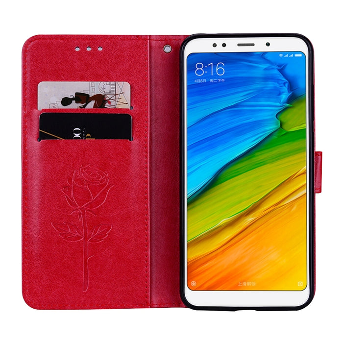 Para Xiaomi Redmi 5 Rose en relieve Horizontal Flip Environmental PU Leather Case con soporte y ranuras para tarjetas y billetera, For Xiaomi Redmi 5, For Redmi 5