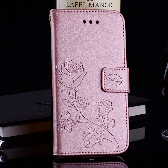 Funda de cuero PU con tapa horizontal en relieve rosa para Xiaomi Pocophone F1, con soporte y ranuras para tarjetas y billetera, For Poco F1, For Xiaomi Poco F1