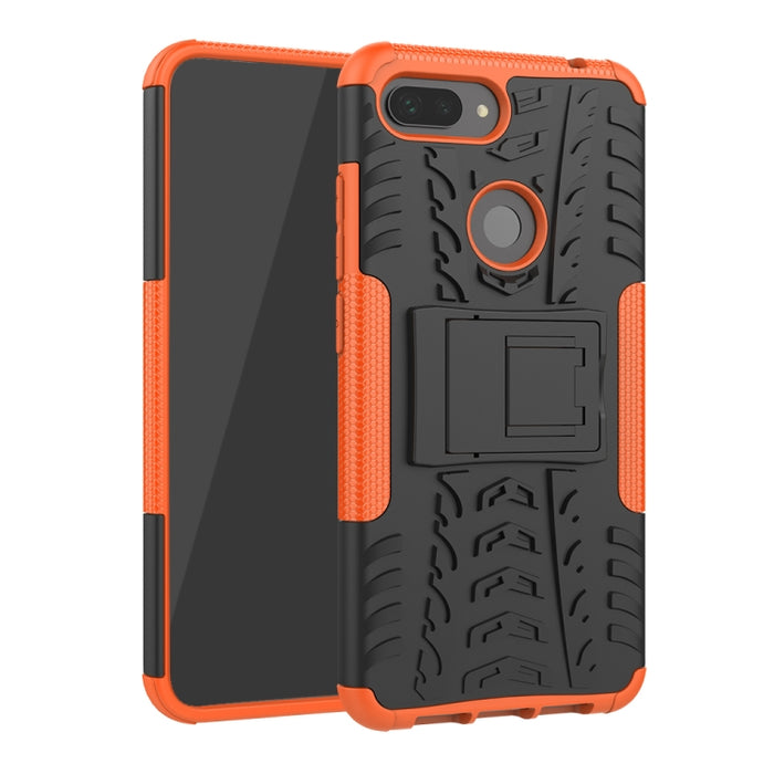 Estuche a prueba de golpes PC + TPU con patrón de neumáticos para Xiaomi Mi 8 Lite, con soporte, For Xiaomi Mi 8 Lite