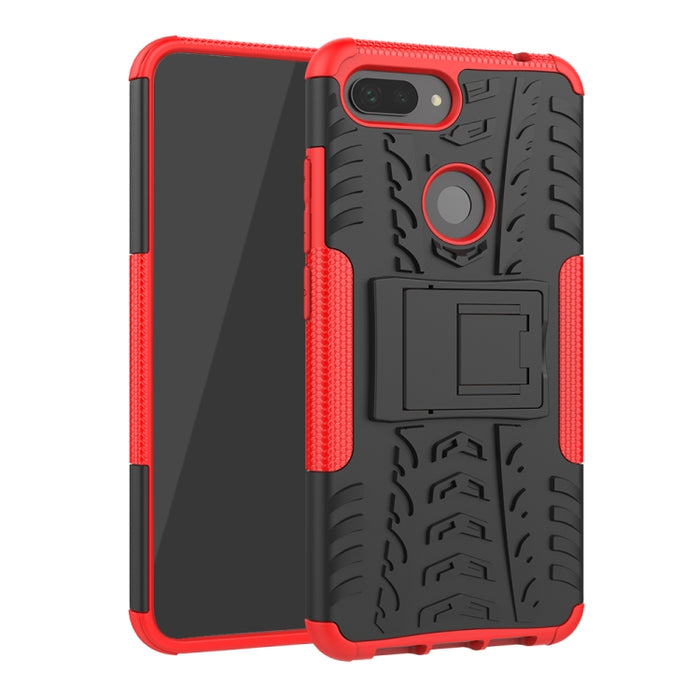Estuche a prueba de golpes PC + TPU con patrón de neumáticos para Xiaomi Mi 8 Lite, con soporte, For Xiaomi Mi 8 Lite