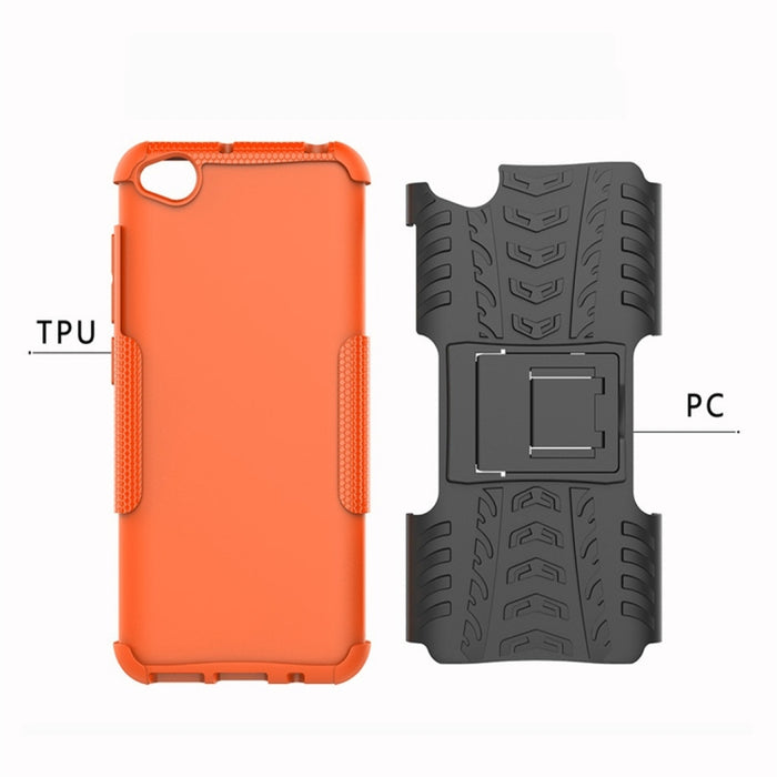 Tire Texture TPU+PC Estuche protector a prueba de golpes para Xiaomi Redmi Go, con soporte, For Xiaomi Redmi Go