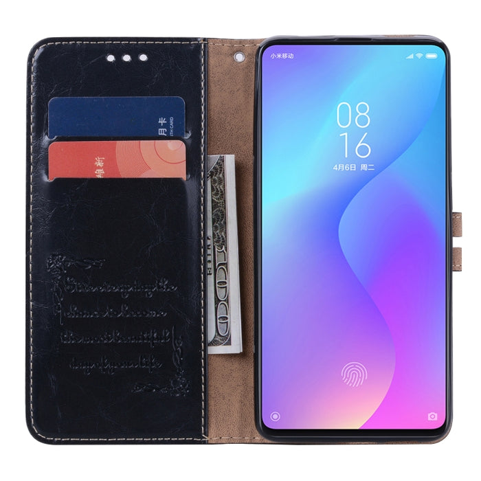 Estuche de cuero con tapa horizontal con textura de cera de aceite de estilo comercial para Xiaomi Redmi K20 / K20 Pro, con soporte, ranuras para tarjetas y billetera, For Xiaomi Redmi K20 / K20 Pro