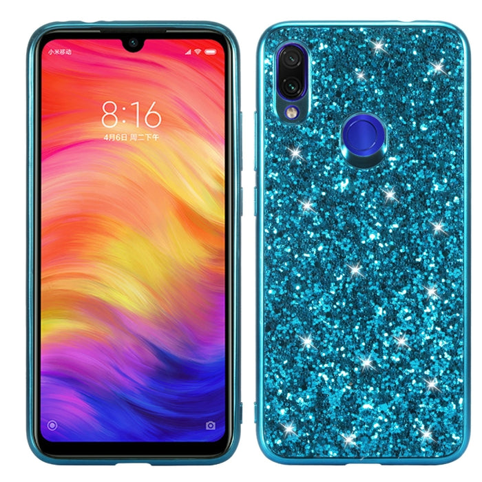 Estuche de TPU a prueba de golpes con polvo de brillo para Xiaomi Redmi Note 7, For Xiaomi Redmi Note 7