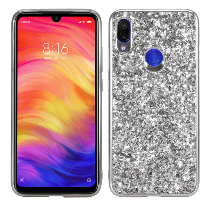 Estuche de TPU a prueba de golpes con polvo de brillo para Xiaomi Redmi Note 7, For Xiaomi Redmi Note 7
