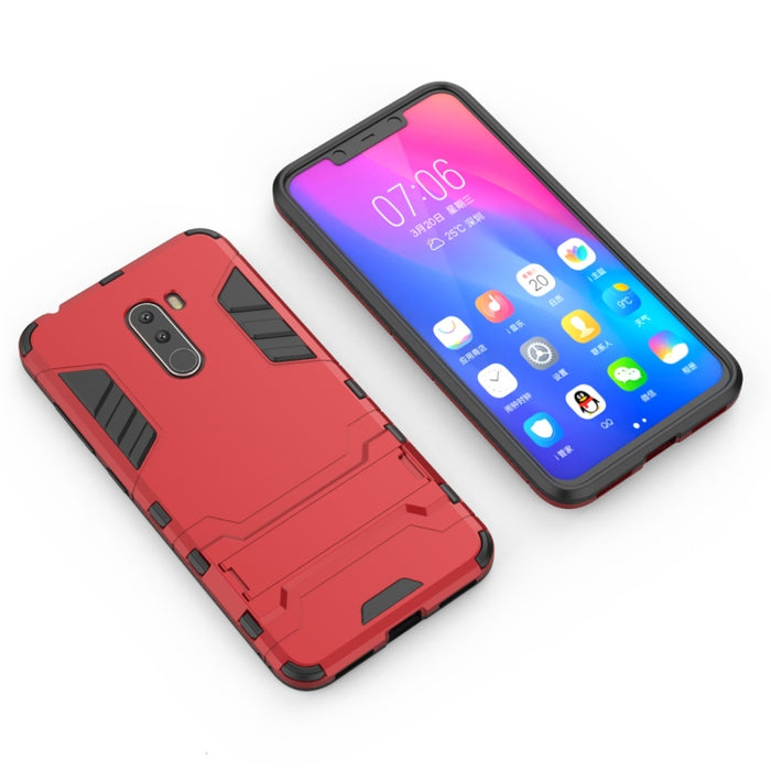 Funda PC + TPU a prueba de golpes para Xiaomi Pocophone F1, con soporte, Xiaomi Pocophone F1
