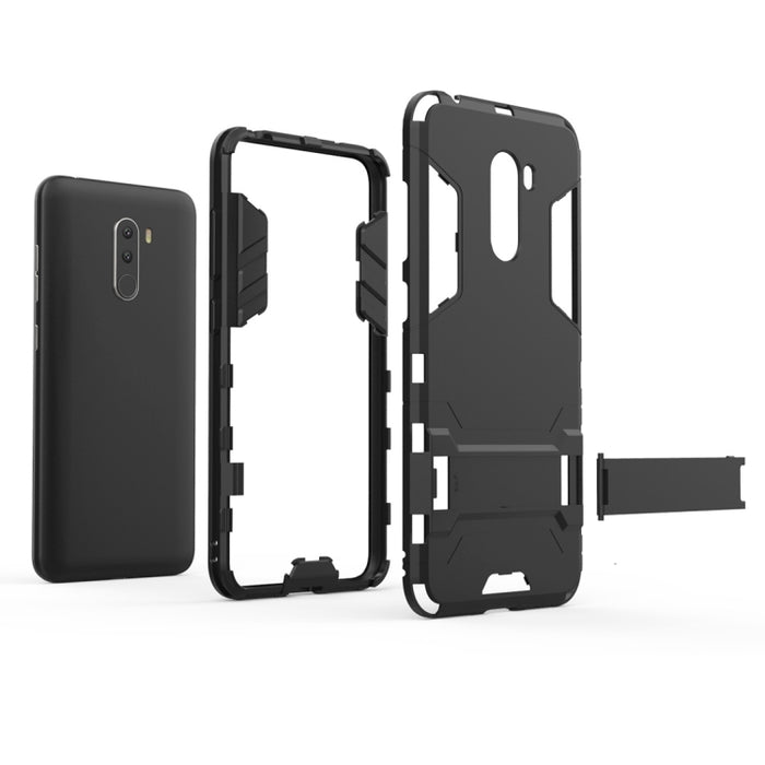 Funda PC + TPU a prueba de golpes para Xiaomi Pocophone F1, con soporte, Xiaomi Pocophone F1