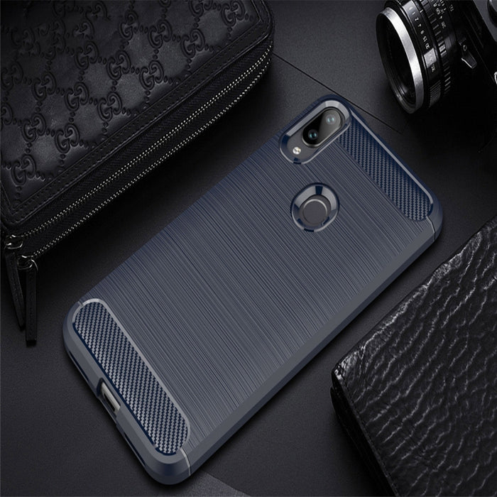 Estuche de TPU de fibra de carbono con textura cepillada para Xiaomi Mi Play, For Xiaomi Mi Play