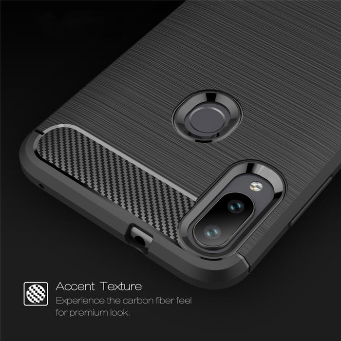 Estuche de TPU de fibra de carbono con textura cepillada para Xiaomi Mi Play, For Xiaomi Mi Play