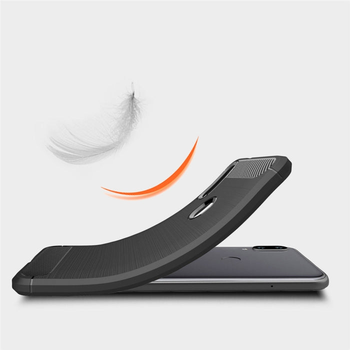 Estuche de TPU de fibra de carbono con textura cepillada para Xiaomi Mi Play, For Xiaomi Mi Play