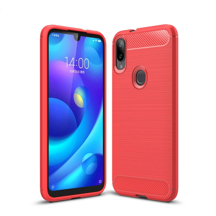 Estuche de TPU de fibra de carbono con textura cepillada para Xiaomi Mi Play, For Xiaomi Mi Play