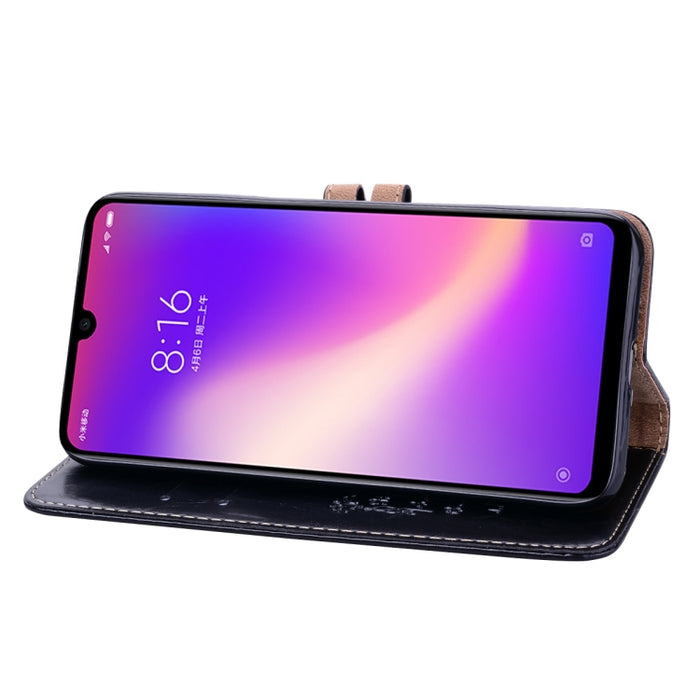 Estuche de cuero con tapa horizontal con textura de cera de aceite de estilo comercial para Xiaomi Redmi 7, con soporte y ranuras para tarjetas y billetera, For Xiaomi Redmi 7