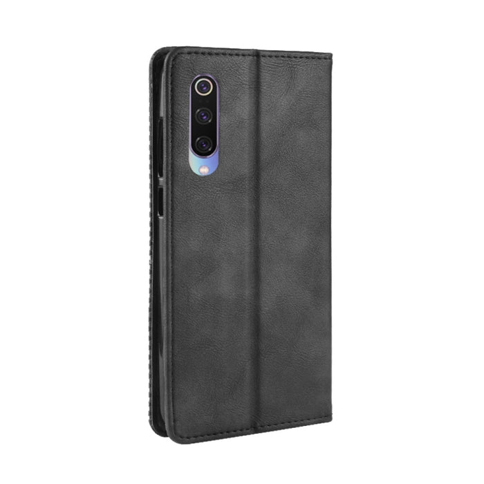 Funda de cuero con tapa horizontal con textura retro y hebilla magnética para Xiaomi Mi 9, con soporte, ranuras para tarjetas y billetera, For Xiaomi Mi 9