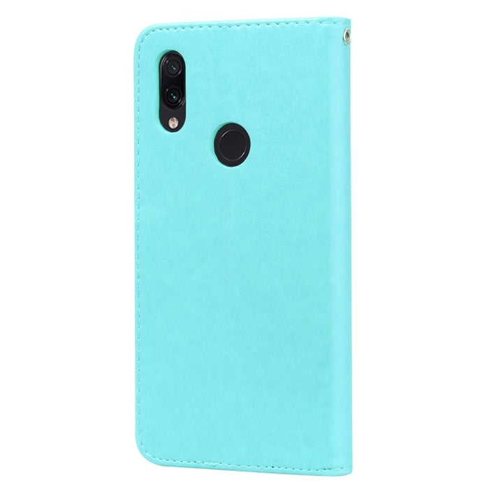 Funda de cuero PU con tapa horizontal en relieve rosa para Xiaomi Redmi 7, con soporte, ranuras para tarjetas y billetera, For Xiaomi Redmi 7