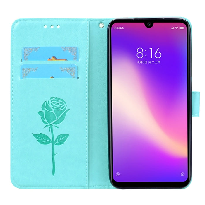 Funda de cuero PU con tapa horizontal en relieve rosa para Xiaomi Redmi 7, con soporte, ranuras para tarjetas y billetera, For Xiaomi Redmi 7