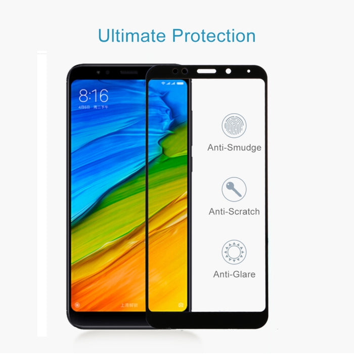 Para Xiaomi Redmi 5 Plus 9H Dureza de la superficie 2.5D Edge Pantalla de seda antiarañazos Pantalla completa HD Protector de pantalla de vidrio templado, For Redmi 5 Plus