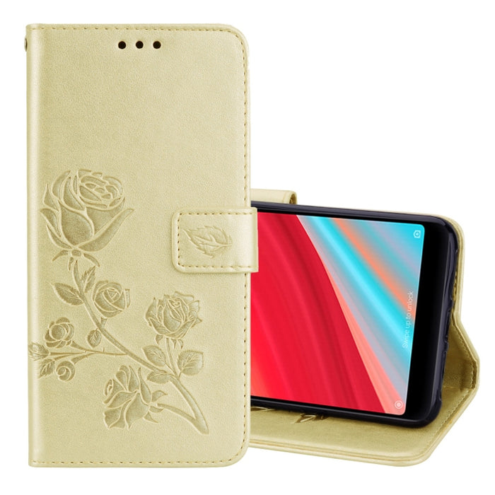 Estuche de cuero PU ambiental con tapa horizontal en relieve rosa para Xiaomi Redmi S2, con soporte y ranuras para tarjetas y billetera, For S2, For Xiaomi Redmi S2
