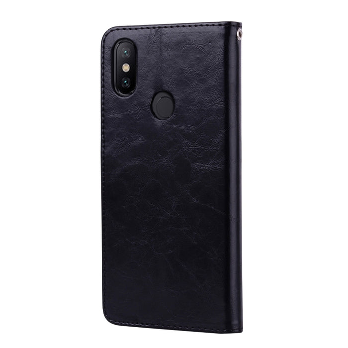 Estuche de cuero con tapa horizontal con textura de cera de aceite de estilo comercial para Xiaomi Mi 6X / A2, con soporte y ranuras para tarjetas y billetera, For Xiaomi Mi 6X, For Xiaomi Mi 6X / A2