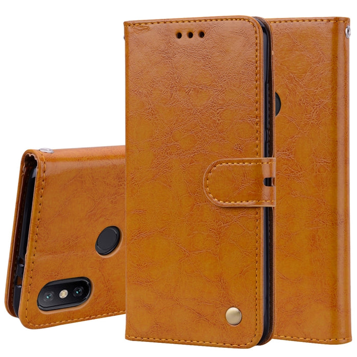 Estuche de cuero con tapa horizontal con textura de cera de aceite de estilo comercial para Xiaomi Mi 6X / A2, con soporte y ranuras para tarjetas y billetera, For Xiaomi Mi 6X, For Xiaomi Mi 6X / A2
