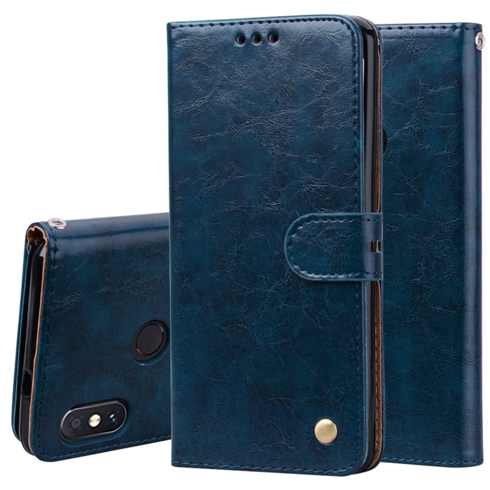 Estuche de cuero con tapa horizontal con textura de cera de aceite de estilo comercial para Xiaomi Redmi Note 5 Pro, con soporte, ranuras para tarjetas y billetera, For Xiaomi Note 5 Pro
